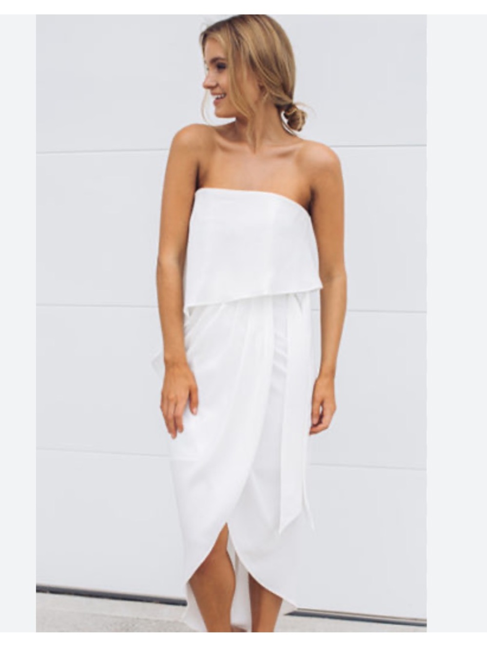 NWT Esther Luxe Bridal Fleur Strapless Dress in Ivory